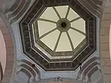 Interior of the dome, with the suspended galero of Cardinals Rufino Santos and Jaime Sin