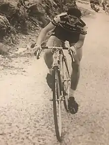 Male cyclist on a bicycle