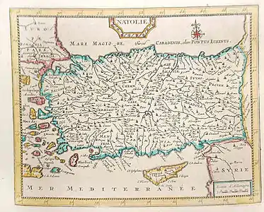 Map of Turkey and Cyprus, 1719