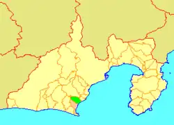 Location of Haibara in Shizuoka Prefecture