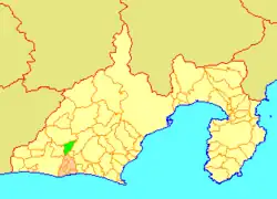 Location of Toyooka in Shizuoka Prefecture