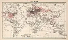 Map of rice and rye cultivation, 1907