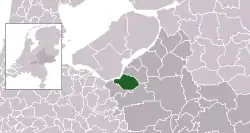 Highlighted position of Putten in a municipal map of Gelderland