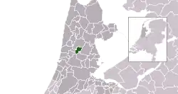 Highlighted position of Graft-De Rijp in a municipal map of North Holland