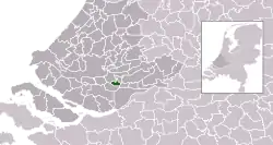 Highlighted position of Hendrik-Ido-Ambacht in a municipal map of South Holland