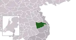 Highlighted position of Venray in a municipal map of Limburg