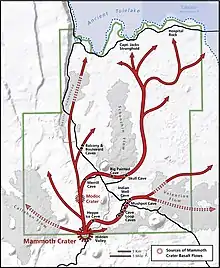 Map of Mammoth Crater Basalt flows.