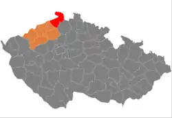 Location in the Ústí nad Labem Region within the Czech Republic