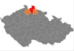 Location in the Liberec Region within the Czech Republic