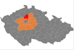 Location in the Central Bohemian Region within the Czech Republic