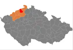 Location in the Ústí nad Labem Region within the Czech Republic