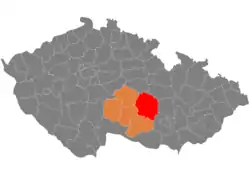 Location in the Vysočina Region within the Czech Republic