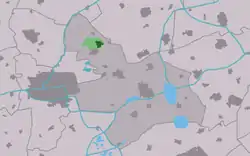 Location of the village in Tytsjerksteradiel