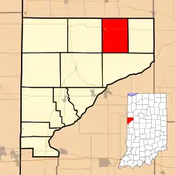 Location of Adams Township in Warren County