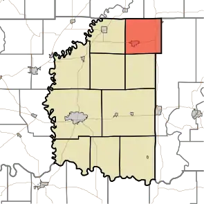 Location of Madison Township in Daviess County