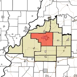 Location of Patoka Township within Gibson County