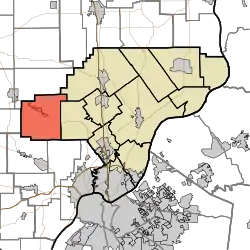 Location of Wood Township in Clark County