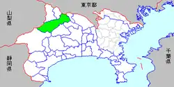 Location of Tsukui in Kanagawa Prefecture