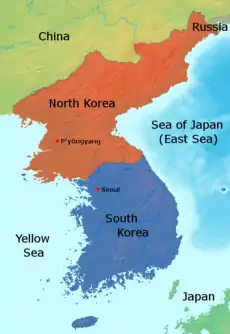 Map of the Korean Peninsula