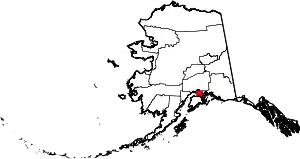 Map of Alaska highlighting Anchorage