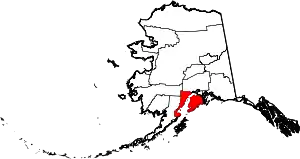 State map highlighting Kenai Peninsula Borough