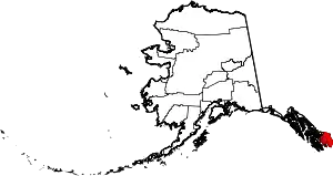 State map highlighting Ketchikan Gateway Borough