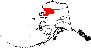 State map highlighting Northwest Arctic Borough