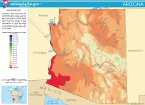 Image 4Arizona's average rainfall (from Geography of Arizona)