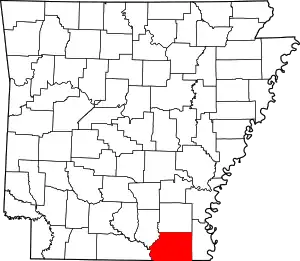 State map highlighting Ashley County