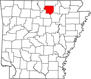 State map highlighting Izard County