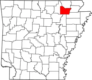 State map highlighting Lawrence County