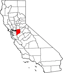 State map highlighting San Joaquin County