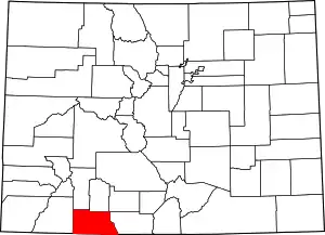 State map highlighting Archuleta County