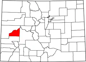 State map highlighting Delta County