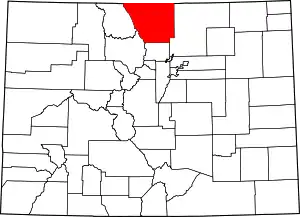 State map highlighting Larimer County