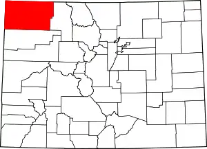 State map highlighting Moffat County