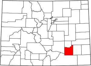 State map highlighting Otero County