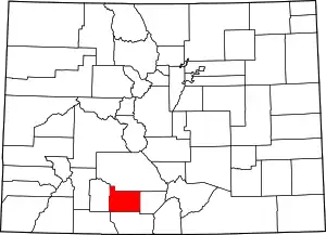 State map highlighting Rio Grande County