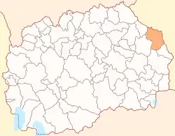 Location of Delčevo Municipality