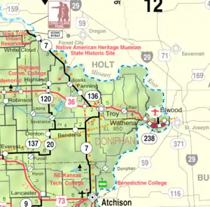 KDOT map of Doniphan County (legend)