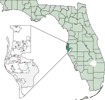 Location of Indian Shores in Pinellas County, Florida