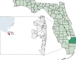 Location of South Bay, Florida