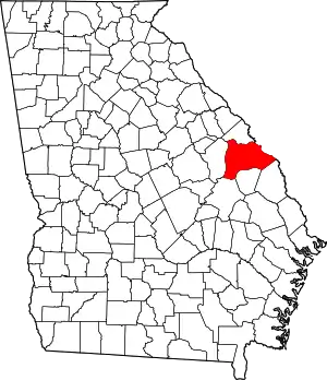 State map highlighting Burke County