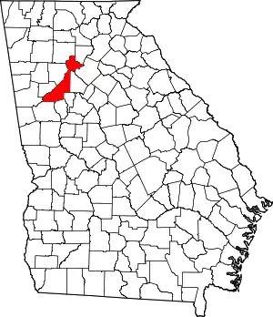 State map highlighting Fulton County