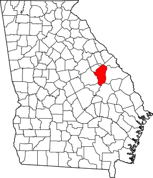 State map highlighting Jefferson County