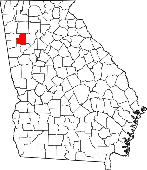 Map of Georgia highlighting Paulding County