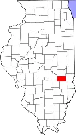 Map of Illinois highlighting Cumberland County