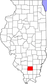 Franklin County's location in Illinois