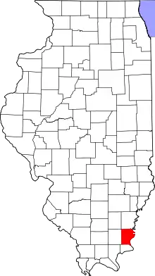 Map of Illinois highlighting Gallatin County