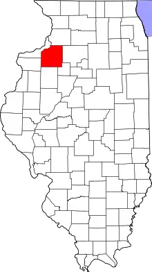 Henry County's location in Illinois